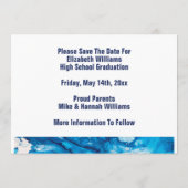 Abschluss Save the Date Einfach Elegantes Wasser (Rückseite)