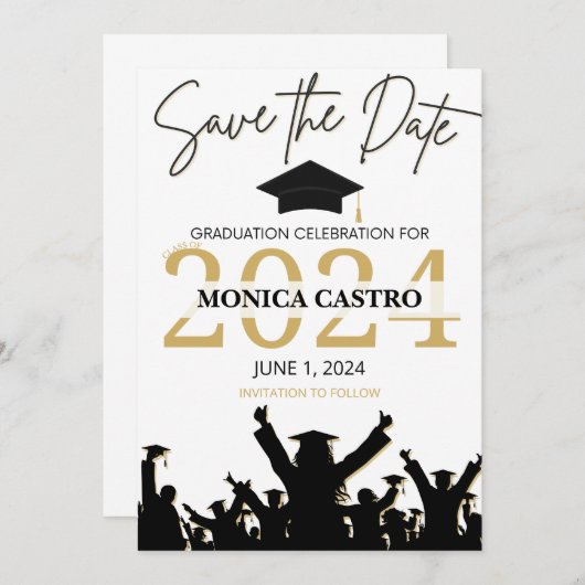 Abschluss Save the Date Einleitung Einladung (Vorne/Hinten)