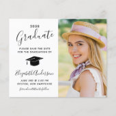 Abschluss Save the Date Elegantes Foto (Vorderseite)