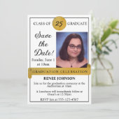 Abschluss Save the Date Foto Einladung (Stehend Vorderseite)