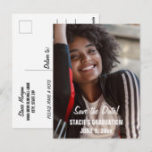 Abschluss-Save-the-Date-Foto mit Schreibschrift Postkarte (Vorne/Hinten)