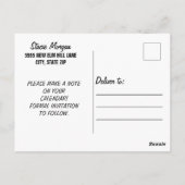 Abschluss-Save-the-Date-Foto mit Schreibschrift Postkarte (Rückseite)