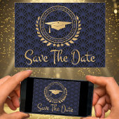 Abschluss Save the Date Gold Cap Art Deco