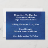 Abschluss Save the Date Gold Grad Cap Blue (Rückseite)