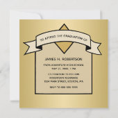 Abschluss Save the Date Gold Grad Cap Elegant Ankündigung (Rückseite)