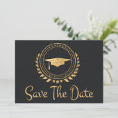 Abschluss Save the Date Gold Grad Gray (Stehend Vorderseite)