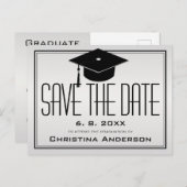 Abschluss Save the Date Grad Cap Silver Graduate Ankündigungspostkarte (Vorne/Hinten)