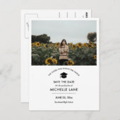 Abschluss Save the Date Grad Foto Postkarte (Vorne/Hinten)