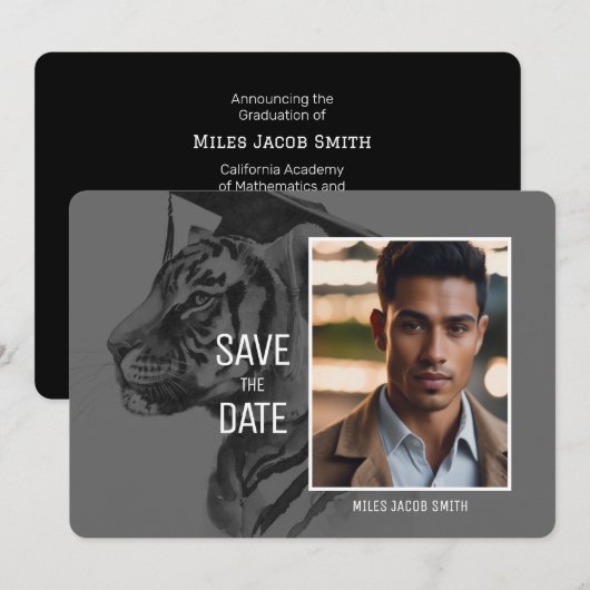 Abschluss Save the Date Karte (Vorne/Hinten)