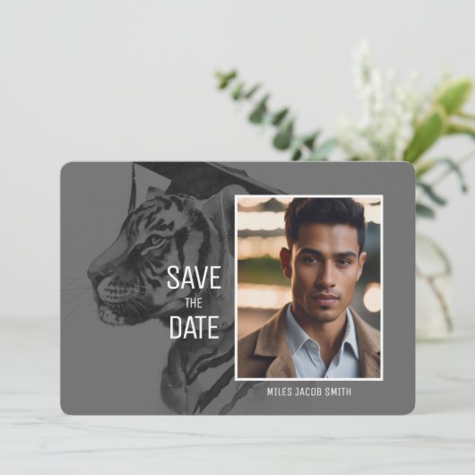 Abschluss Save the Date Karte (Stehend Vorderseite)