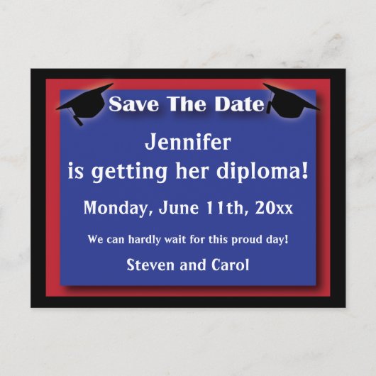 Abschluss Save the Date Karte (Vorderseite)