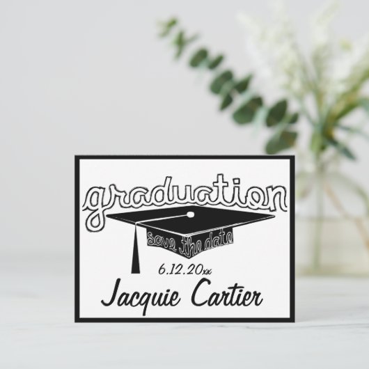 Abschluss Save the Date Karte (Stehend Vorderseite)