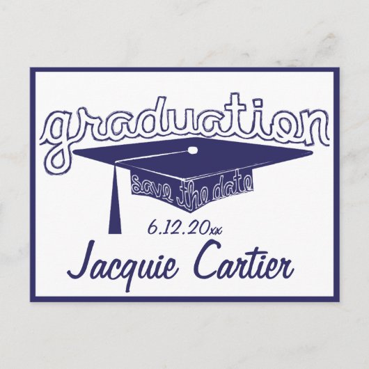 Abschluss Save the Date-Karte Ankündigungspostkarte (Vorderseite)