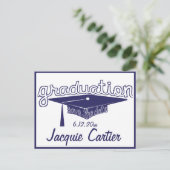 Abschluss Save the Date-Karte Ankündigungspostkarte (Stehend Vorderseite)