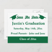 Abschluss Save the Date Karte grün (Vorne/Hinten)