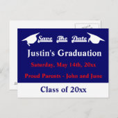 Abschluss-Save the Date-Karte mit Weiß Postkarte (Vorne/Hinten)