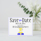 Abschluss Save the Date Minimalistisch Postkarte (Stehend Vorderseite)