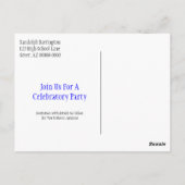 Abschluss Save the Date Minimalistisch Postkarte (Rückseite)