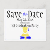 Abschluss Save the Date Minimalistisch Postkarte (Vorderseite)