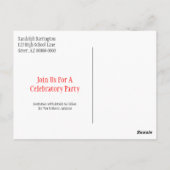 Abschluss Save the Date Minimalistisch Postkarte (Rückseite)