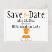 Abschluss Save the Date Minimalistisches Weißgold Postkarte (Vorderseite)