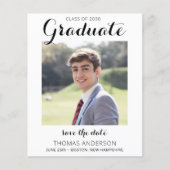 Abschluss Save the Date Modernes Foto (Vorderseite)