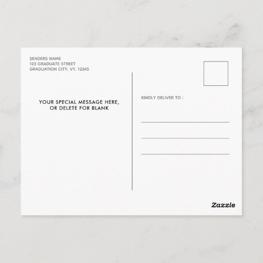 Abschluss Save the Date Modernes Graduiertenstudio Postkarte (Rückseite)