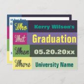 Abschluss Save the Date Postkarte (Vorne/Hinten)