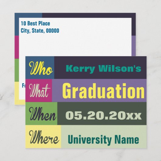 Abschluss Save the Date Postkarte (Vorne/Hinten)