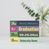 Abschluss Save the Date Postkarte (Stehend Vorderseite)