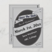 Abschluss Save the Date Postkarte (Vorne/Hinten)