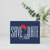 Abschluss Save the Date Postkarte Einladung (Stehend Vorderseite)
