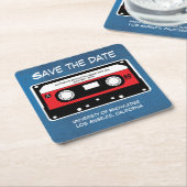 Abschluss-Save the Date Retro Lied-Band-Mischung Rechteckiger Pappuntersetzer (angewinkelt)