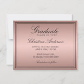 Abschluss Save the Date Rose Gold Cap Diploma Ankündigung (Rückseite)