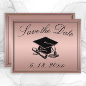 Abschluss Save the Date Rose Gold Cap Diploma Ankündigung