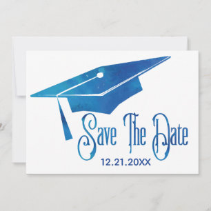 Abschluss Save the Date schlicht Moderner Blauer G
