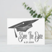 Abschluss Save the Date schlicht Moderner Schwarze (Stehend Vorderseite)