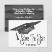 Abschluss Save the Date schlicht Moderner Schwarze (Vorne/Hinten)