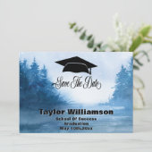 Abschluss Save the Date Schule Rustikale Bäume (Stehend Vorderseite)