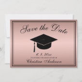 Abschluss Save the Date Script Rose Gold Einladung (Vorderseite)