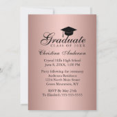 Abschluss Save the Date Script Rose Gold Einladung (Rückseite)