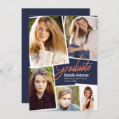 Abschluss Scattered Foto Collage Modernes Skript Ankündigung (Vorne/Hinten)