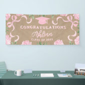 Abschluss-Schild, Kraftpapier Rosa Hydrangea  Banner (Messe)