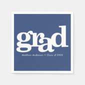 Abschluss schlichte, moderne Typografie blau Serviette (Vorderseite)