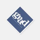 Abschluss schlichte, moderne Typografie blau Serviette (Ecke)