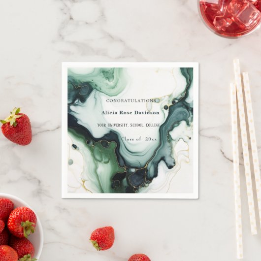 Abschluss, schöner türkisfarbener Agate-Marmor Serviette (Beispiel)