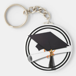 Abschluss School Colors Black and White Schlüsselanhänger