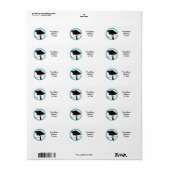 Abschluss School Colors Blue and Gold Adressaufkleber (Vorne)