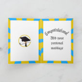 Abschluss School Colors Blue and Gold Karte (Innenseite)