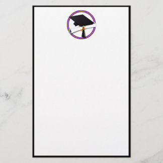 Abschluss School Colors Lila und Gold Briefpapier